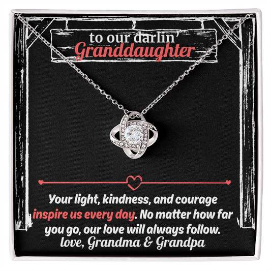 Gift For Our Inspirational Granddaughter - The Love Knot Necklace