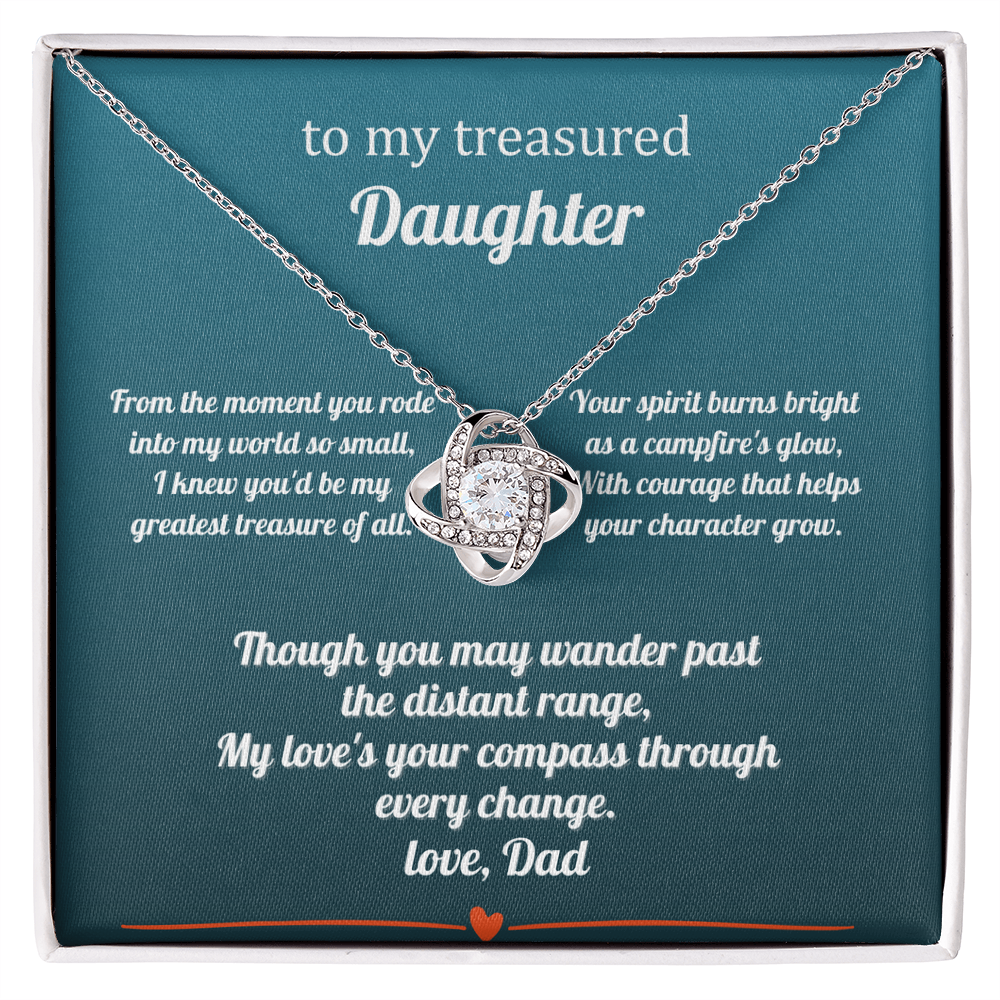 Gift For A Treasured Daughter - The Love Knot Necklace With Message Card