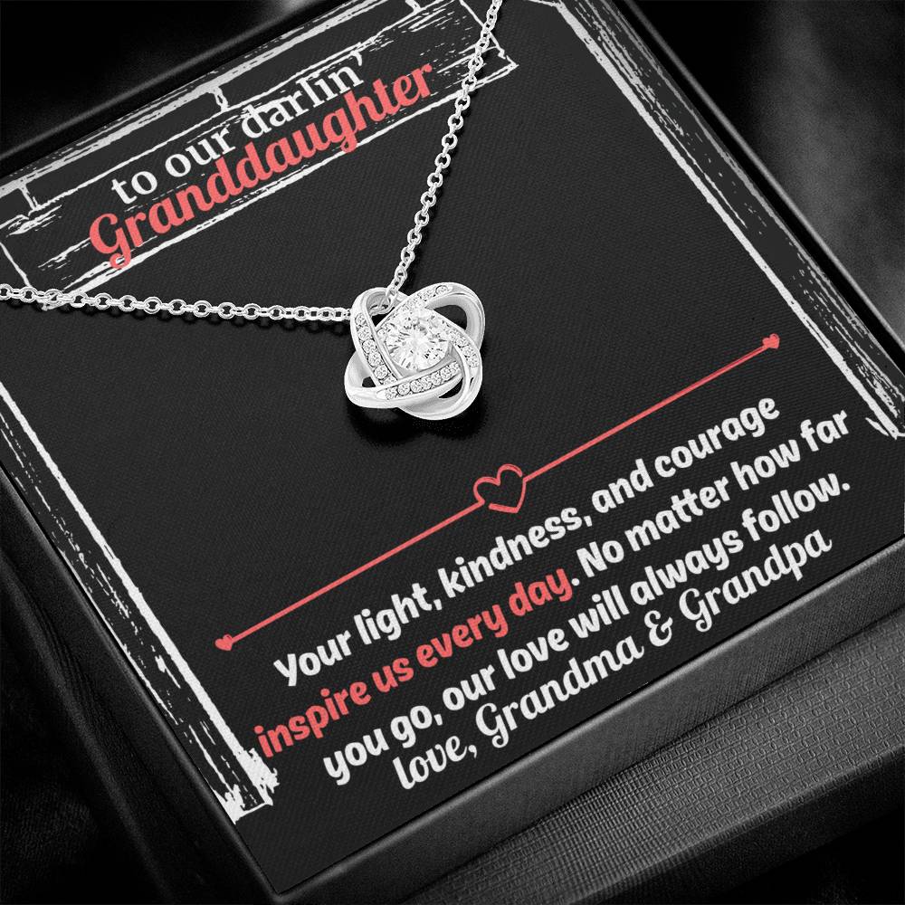 Gift For Our Inspirational Granddaughter - The Love Knot Necklace