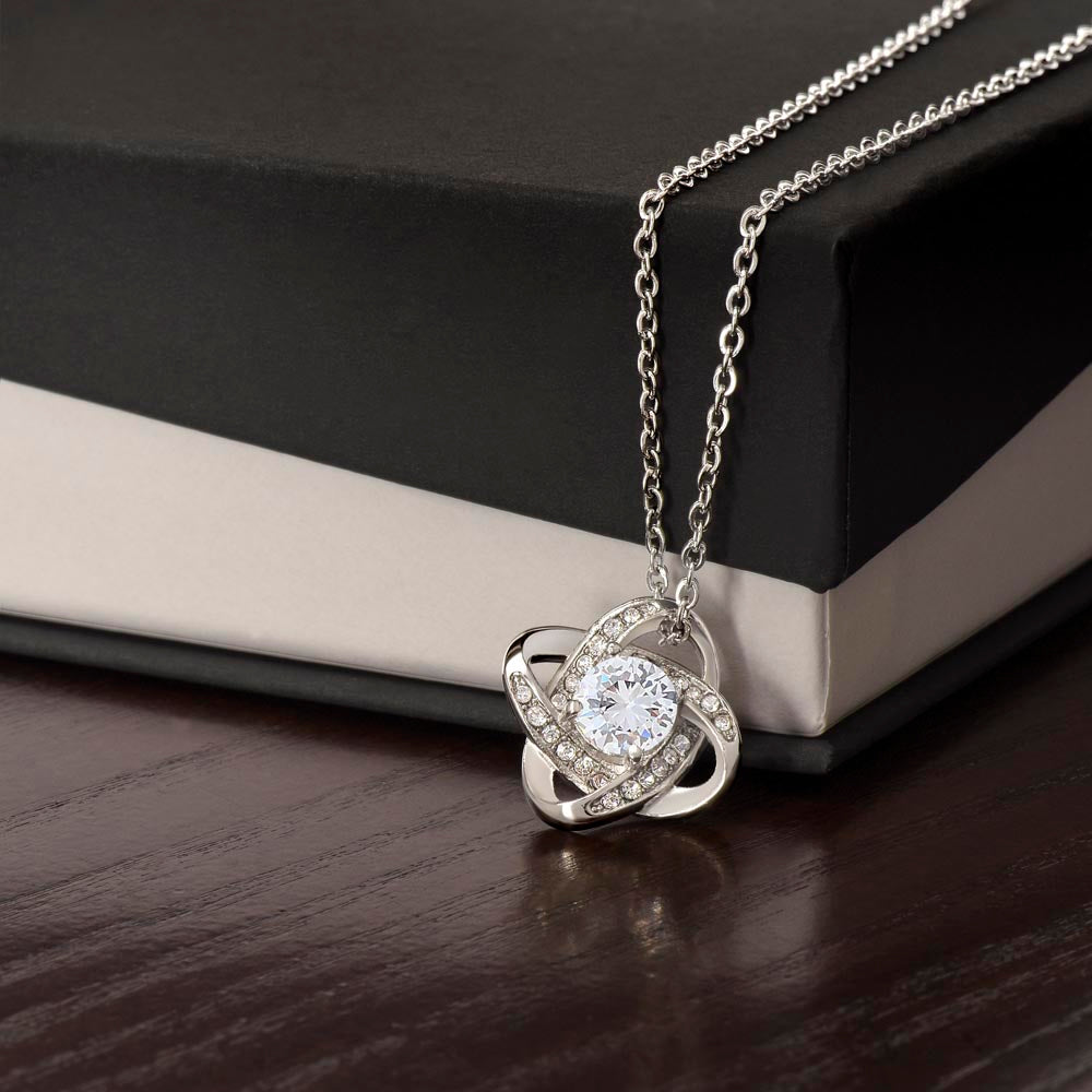 Personalized Happy Mother's Day Love Knot Necklace Because She Deserves It!