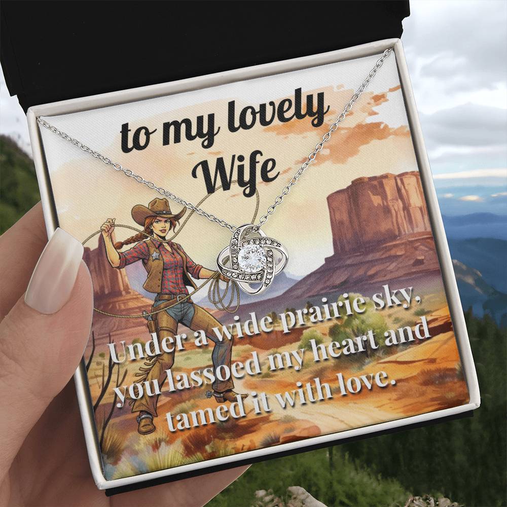 For My Wife - You Lassoed My Heart - Gift Necklace