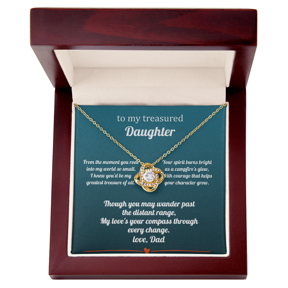 Gift For A Treasured Daughter - The Love Knot Necklace With Message Card