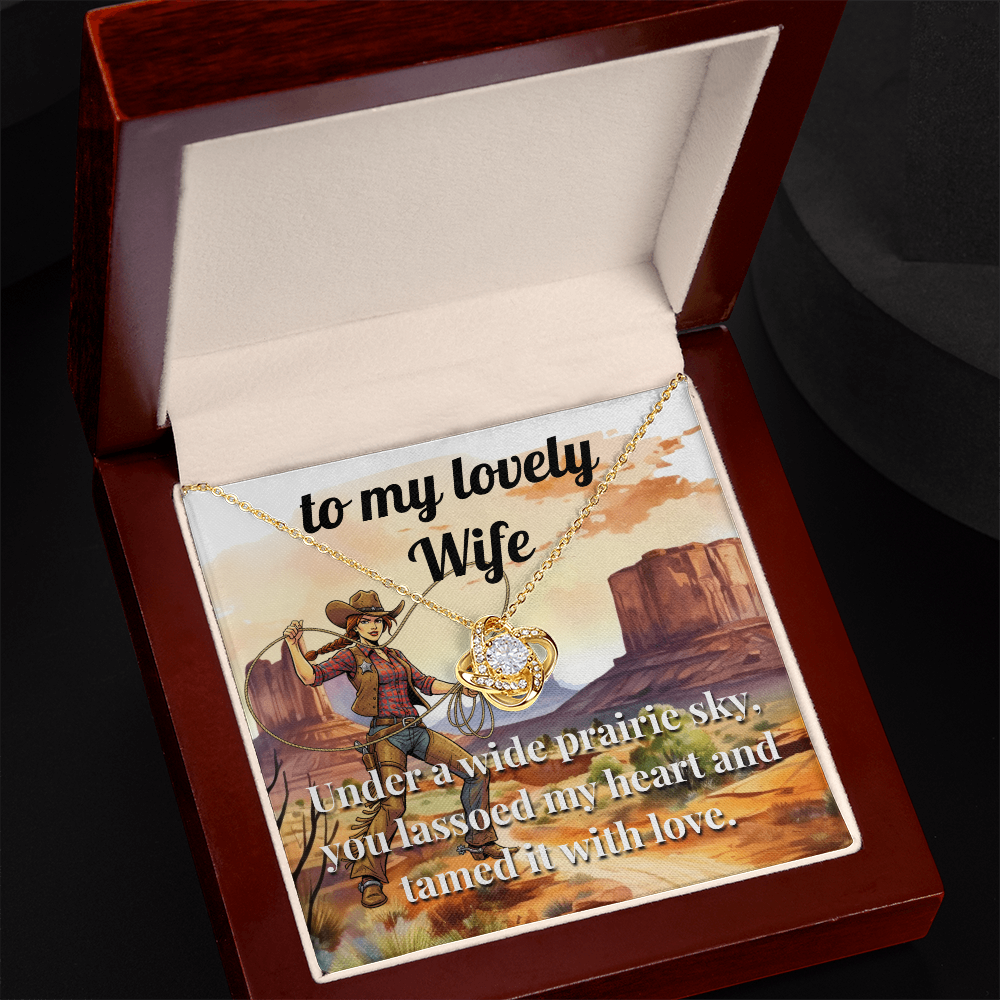For My Wife - You Lassoed My Heart - Gift Necklace