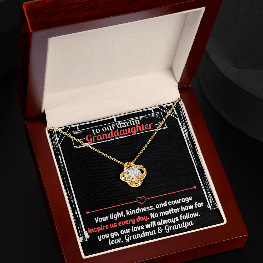 Gift For Our Inspirational Granddaughter - The Love Knot Necklace