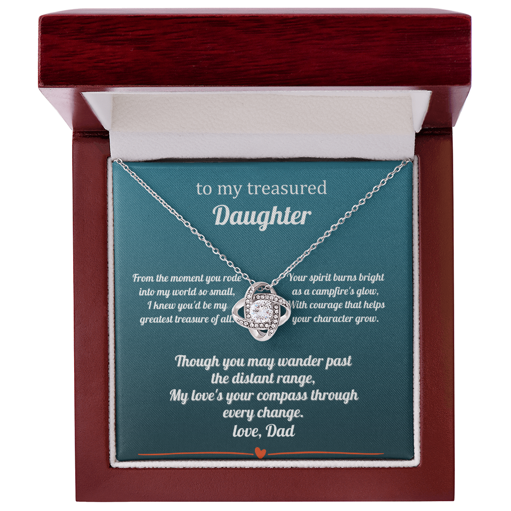 Gift For A Treasured Daughter - The Love Knot Necklace With Message Card