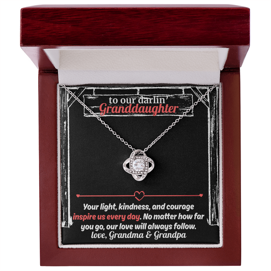 Gift For Our Inspirational Granddaughter - The Love Knot Necklace