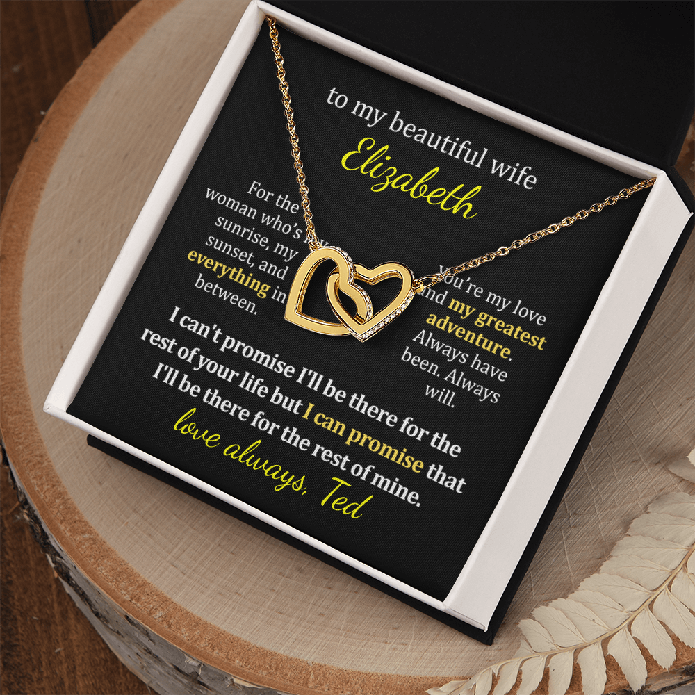 A Personalized  Message Card For Your Wife's Necklace Gift