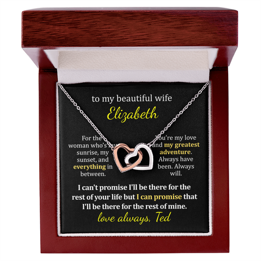 A Personalized  Message Card For Your Wife's Necklace Gift