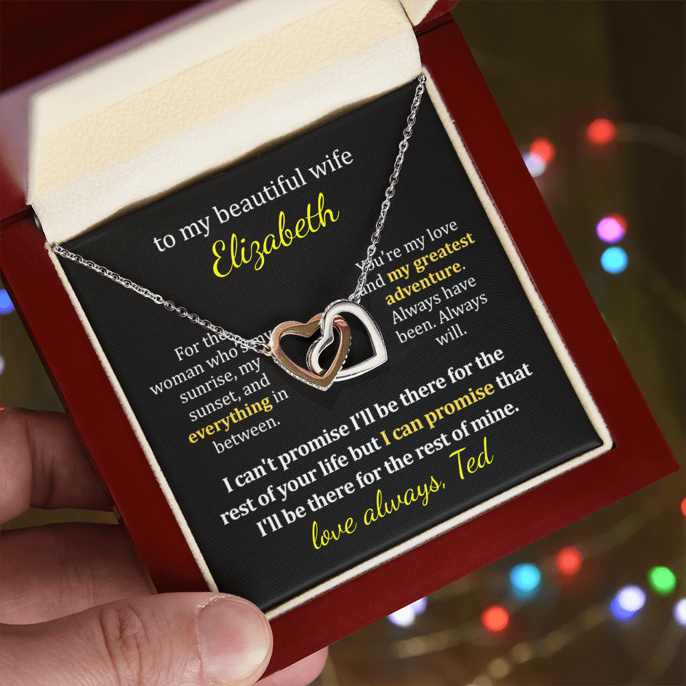 A Personalized  Message Card For Your Wife's Necklace Gift