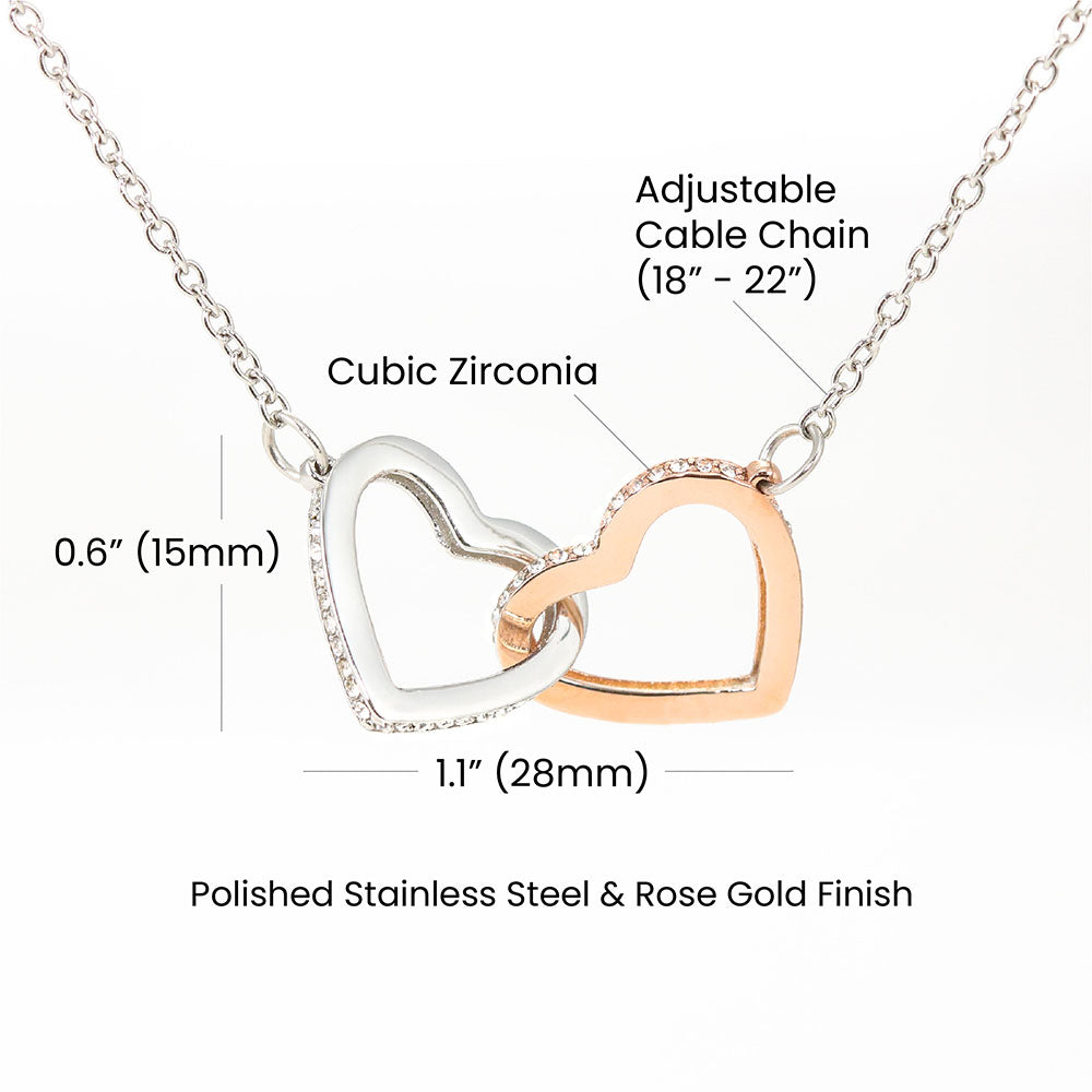 Interlocking Hearts Silver & Gold Finish Necklace Gift for The Lady In Your Life