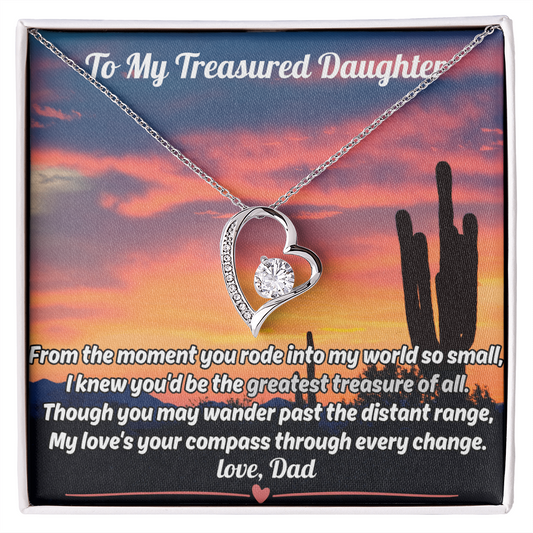 Luxury Forever Love Necklace Gift For Our Daughter - Poetic Message Card Jewelry