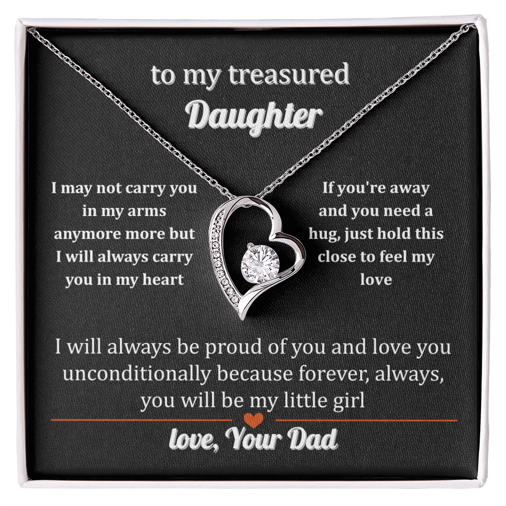 Necklace Gift to a Treasured Daughter From Dad With Love Forever