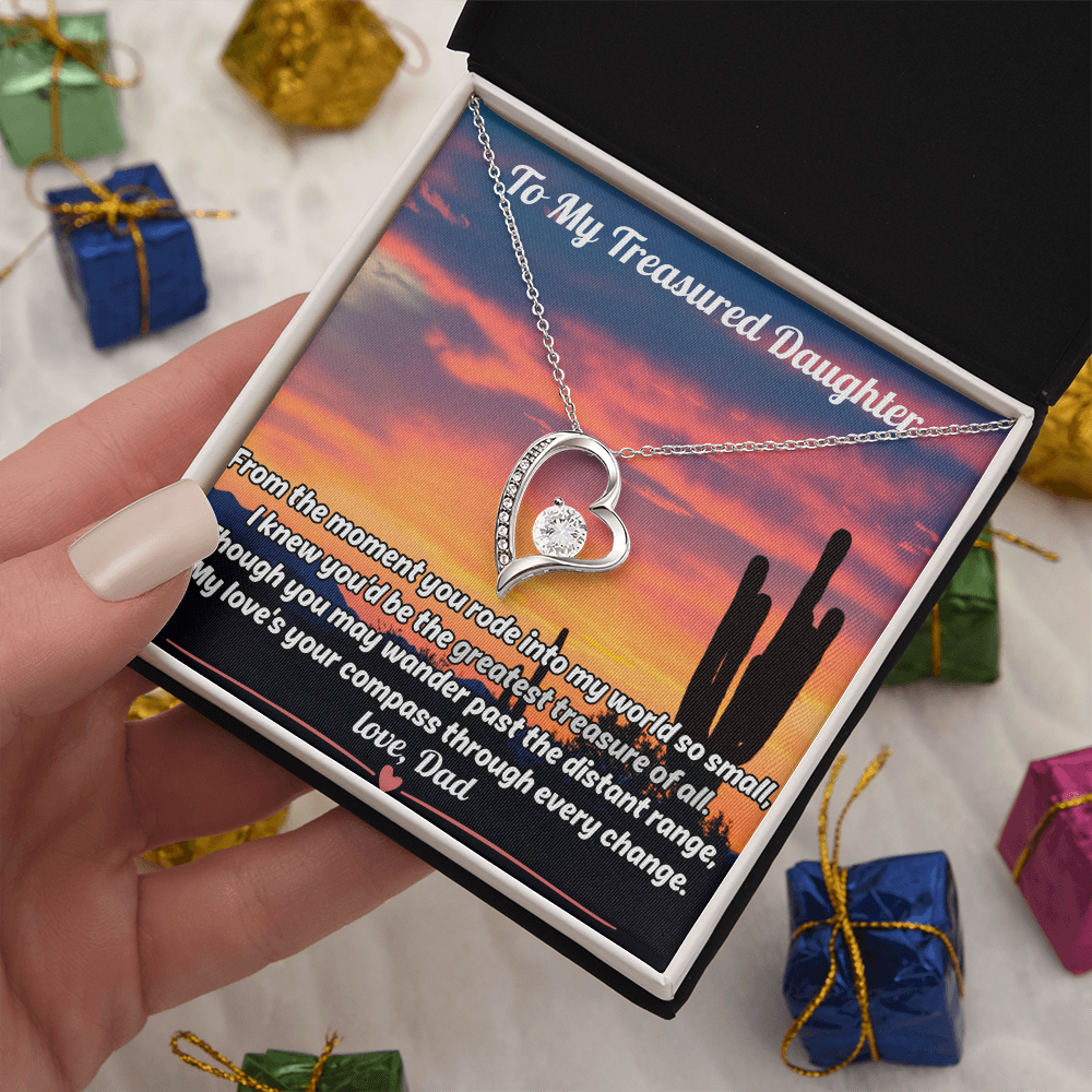 Luxury Forever Love Necklace Gift For Our Daughter - Poetic Message Card Jewelry