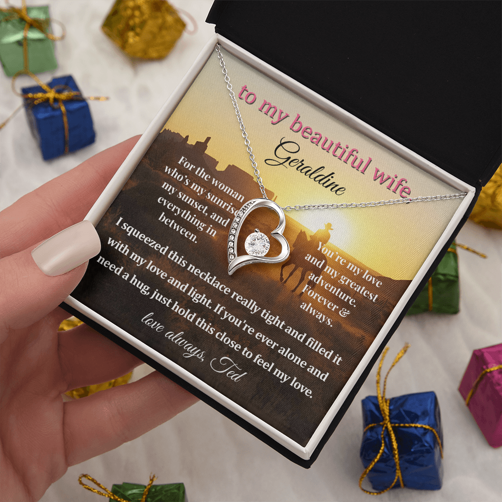 Personalized  Message Card For My Wife's Necklace Gift