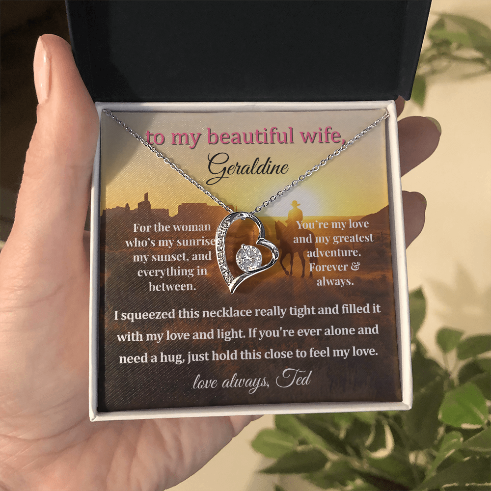 Personalized  Message Card For My Wife's Necklace Gift