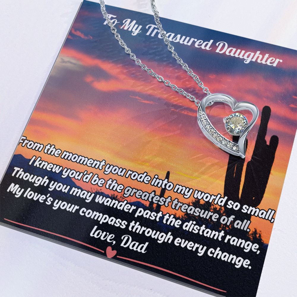 Luxury Forever Love Necklace Gift For Our Daughter - Poetic Message Card Jewelry