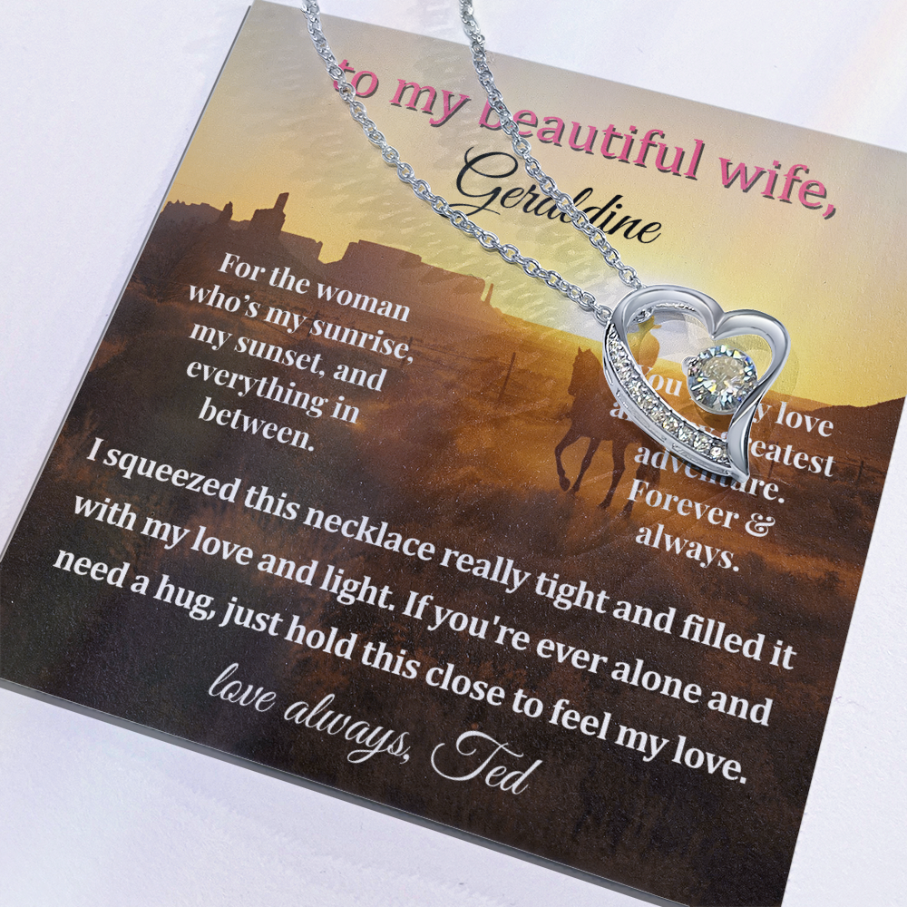 Personalized  Message Card For My Wife's Necklace Gift