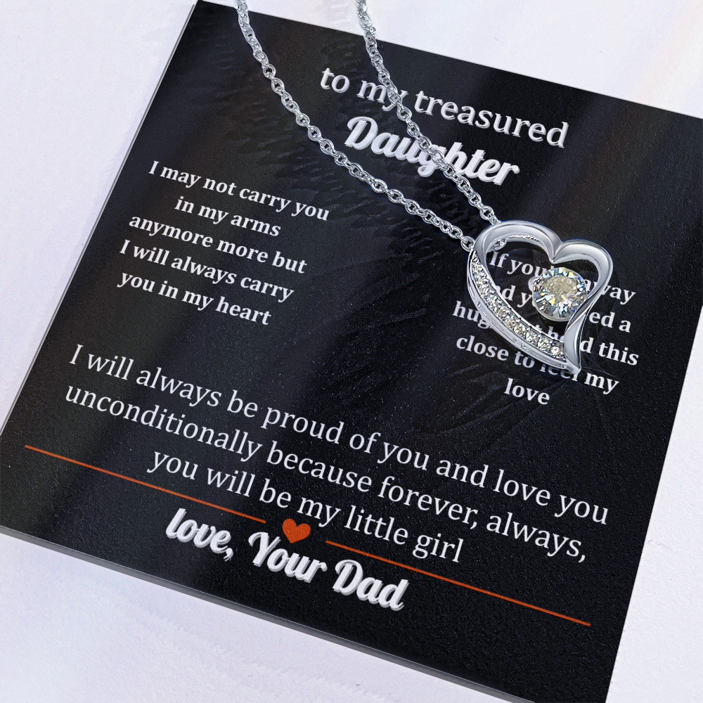 Necklace Gift to a Treasured Daughter From Dad With Love Forever