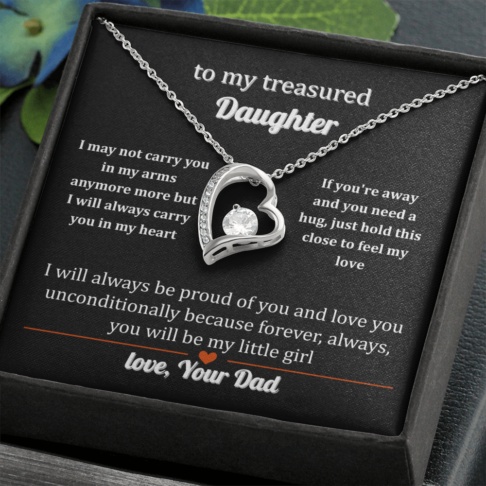 Necklace Gift to a Treasured Daughter From Dad With Love Forever