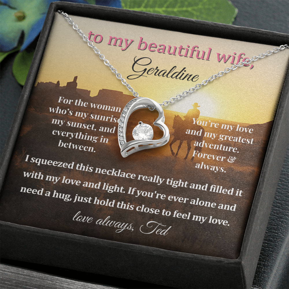 Personalized  Message Card For My Wife's Necklace Gift