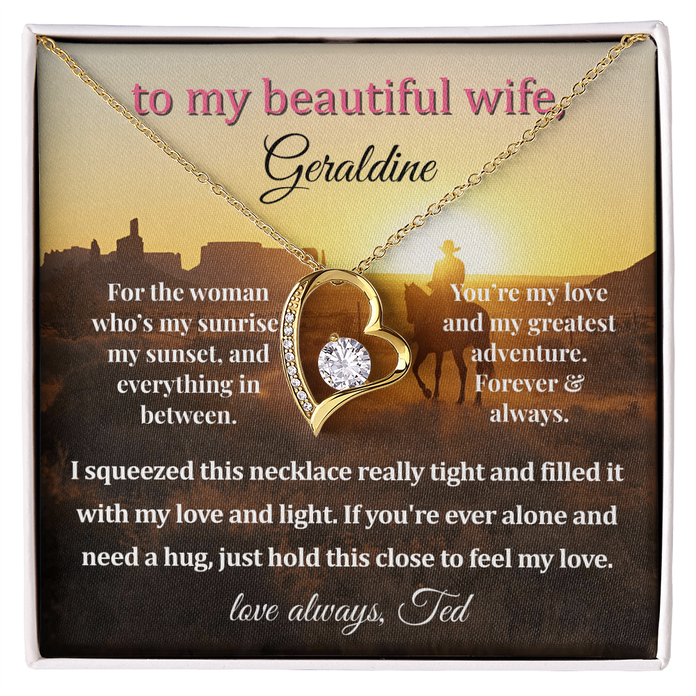 Personalized  Message Card For My Wife's Necklace Gift