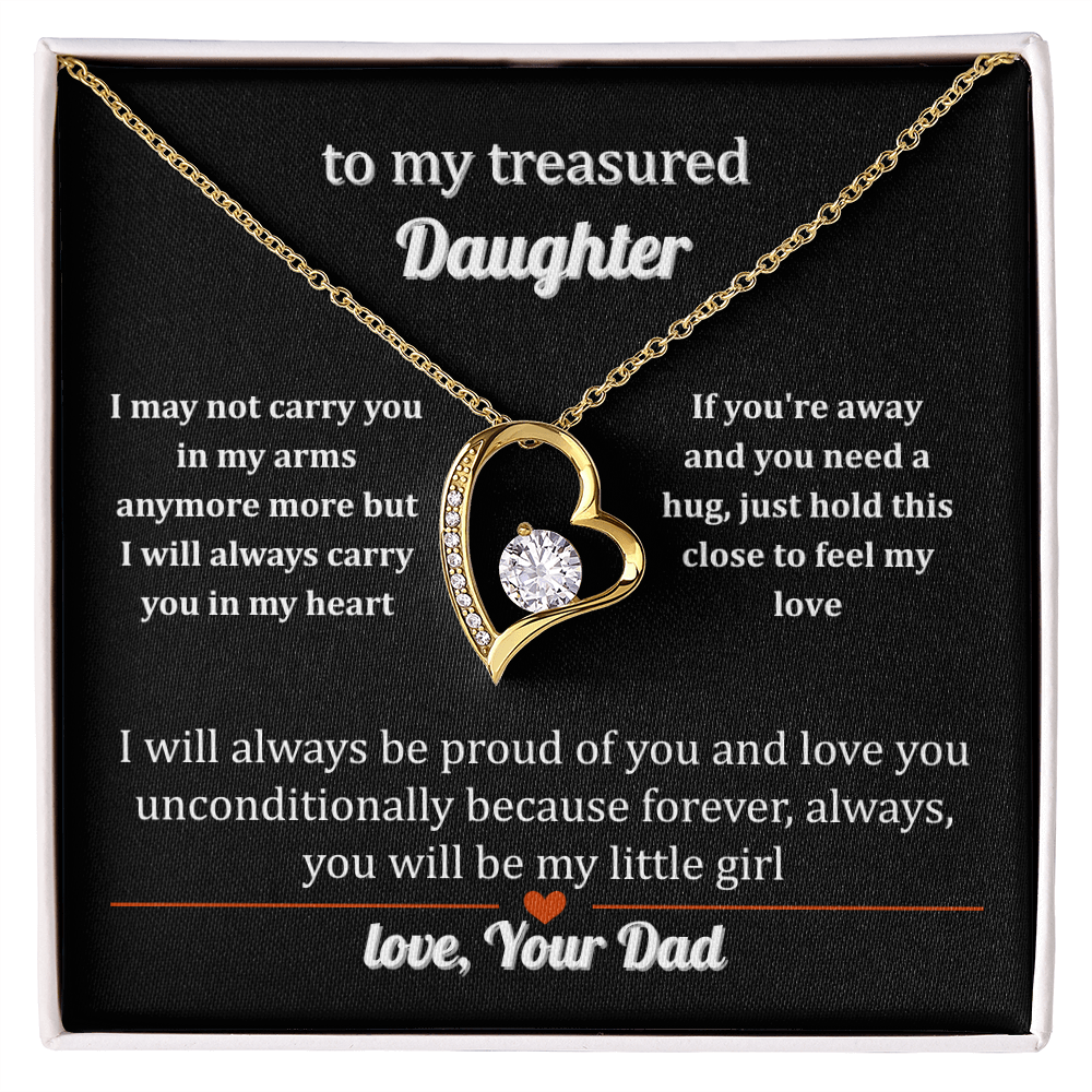 Necklace Gift to a Treasured Daughter From Dad With Love Forever