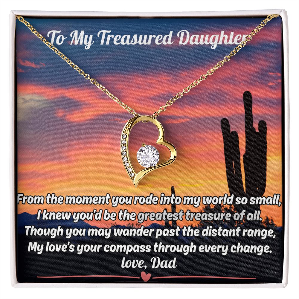 Luxury Forever Love Necklace Gift For Our Daughter - Poetic Message Card Jewelry