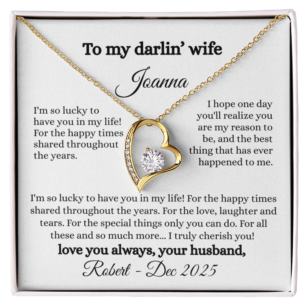 Beautiful Necklace Gift For My Wife With Sentimental Personalized Message Card
