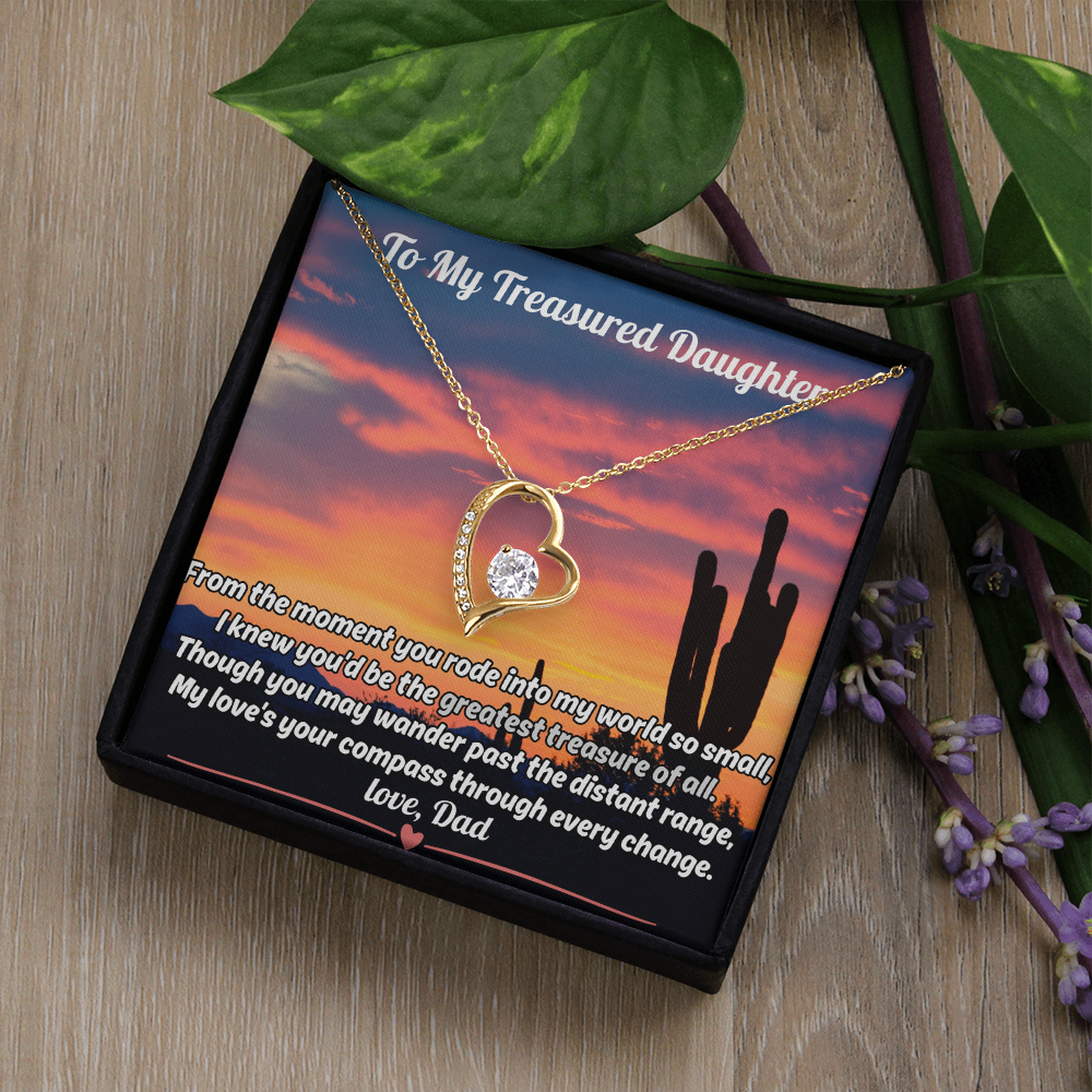 Luxury Forever Love Necklace Gift For Our Daughter - Poetic Message Card Jewelry