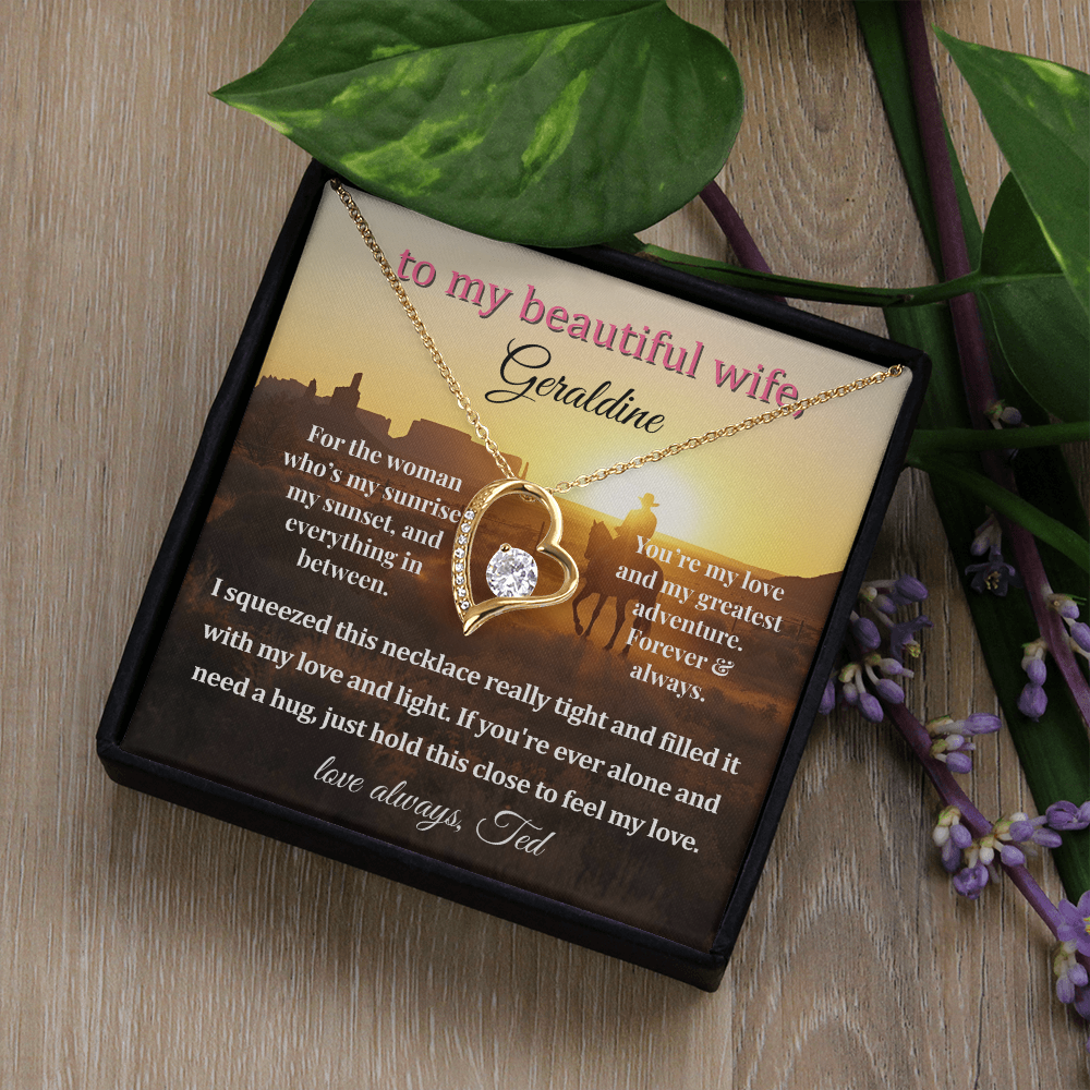 Personalized  Message Card For My Wife's Necklace Gift