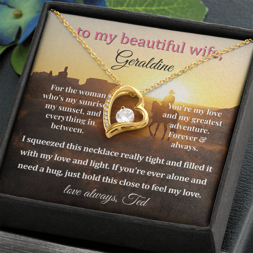 Personalized  Message Card For My Wife's Necklace Gift