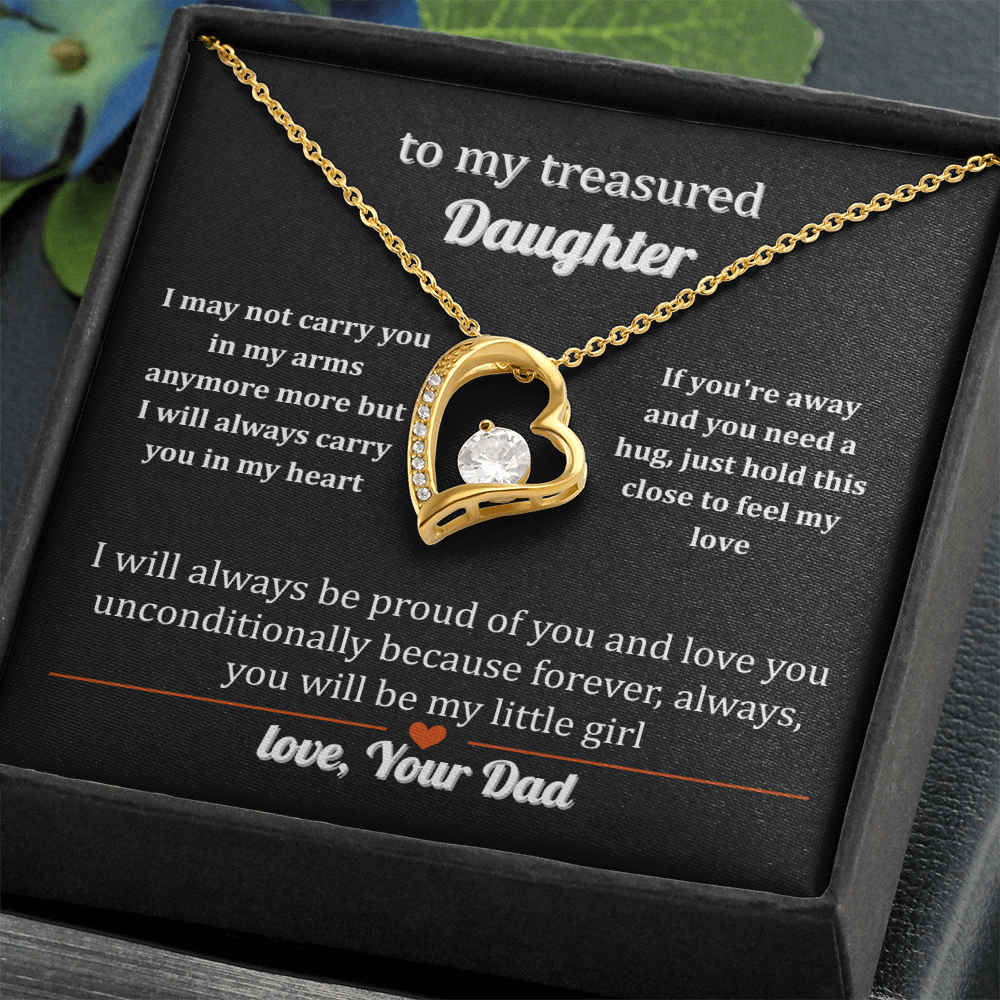 Necklace Gift to a Treasured Daughter From Dad With Love Forever