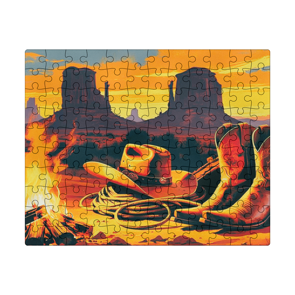 Western Scene Puzzle With Tin