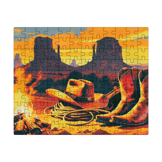 Western Scene Puzzle With Tin