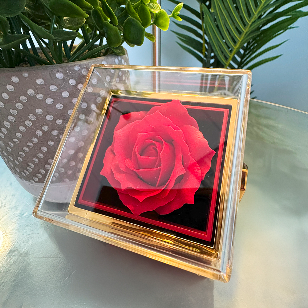 Sunset Vows - Love Knot with Rotating Rose Gift Box Just For Her