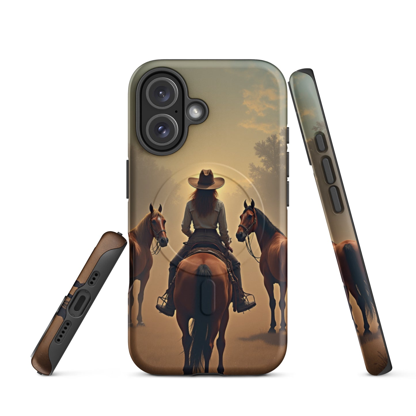 Western Cowgirl Horse Scene Cell Phone Case - MagSafe® tough case for iPhone®
