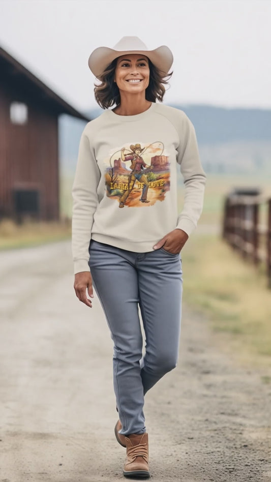 Western Style "Lariat of Love" Oversized Heavyweight Sweatshirt