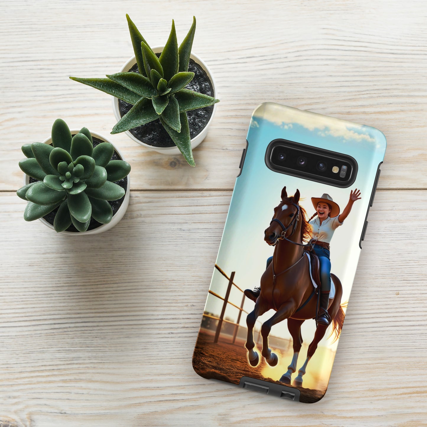 Western Theme Horse Riding Cowgirl Tough case for Samsung®