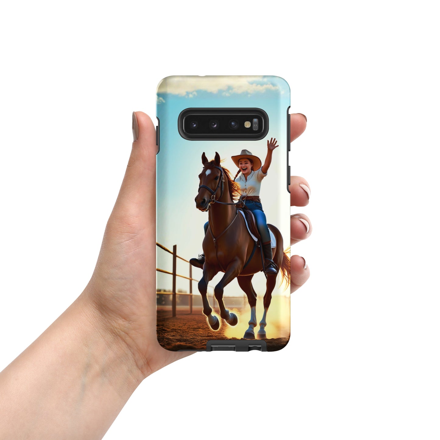 Western Theme Horse Riding Cowgirl Tough case for Samsung®