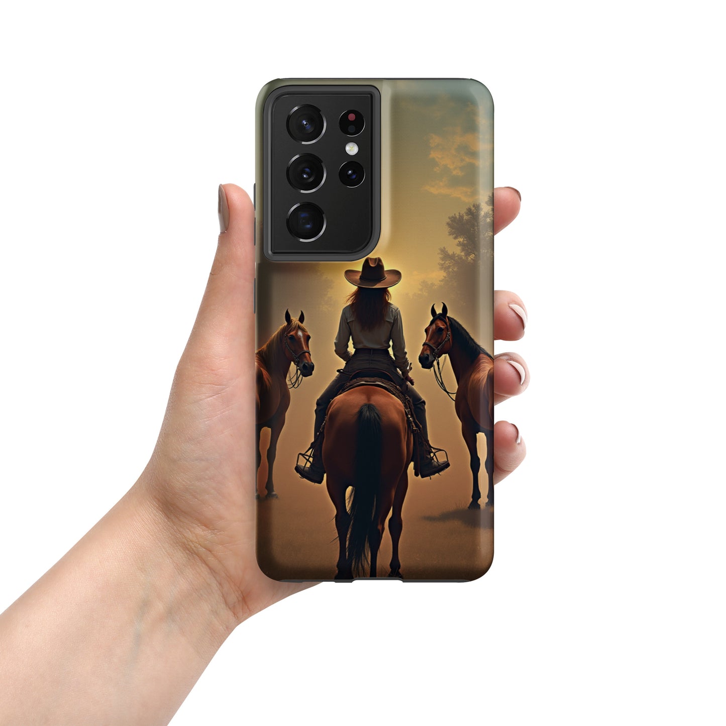 Western Cowgirl Horse Scene Cell Phone Case - Tough case for Samsung®