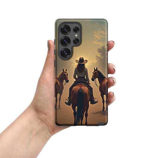 Western Cowgirl Horse Scene Cell Phone Case - Tough case for Samsung®