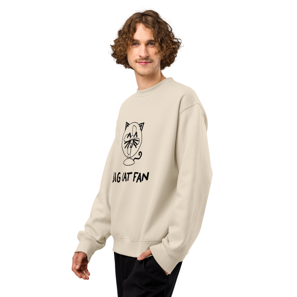 Super Fun Oversized Heavyweight CAT FAN Sweatshirt