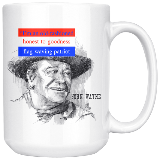 John Wayne Mug - The Patriot - A Hand-Drawn Design